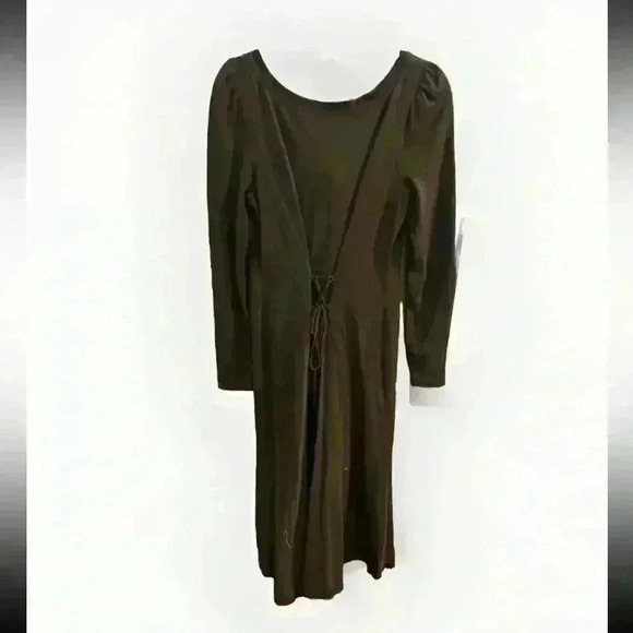 PERUVIAN CONNECTION Brown Dress Alpaca Pima Cotton Lagenlook Boho Cottage Sz S - Picture 2 of 9